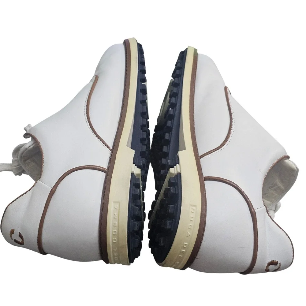 Duca‎ del Cosma Mens White Leather Spikeless Golf Shoes Italian Design Luxury 13
